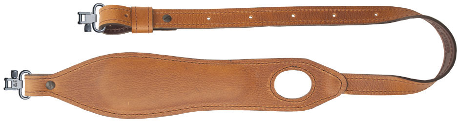 AA&E Leathercraft Thumbhole Taper Sling w/Metal Swivels, Brown (8504711S210)