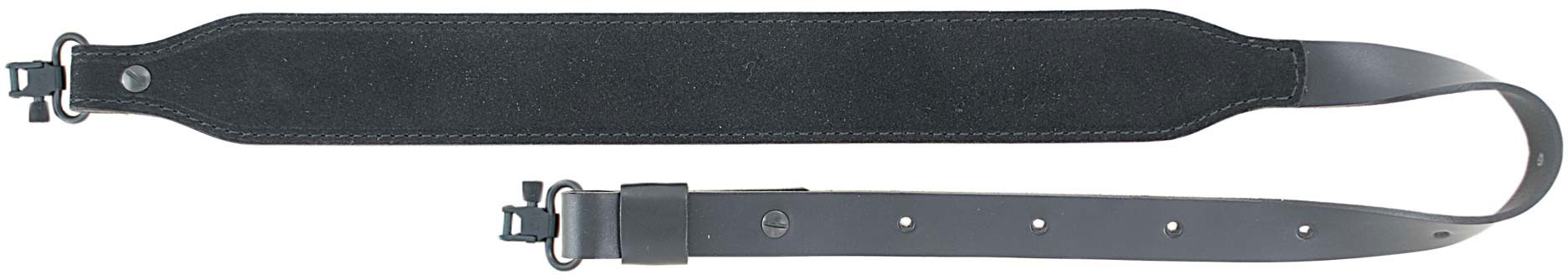 AA&E Leathercraft Suede Long Taper Gunsling w/Metal Swivels, Black (8508023S010)