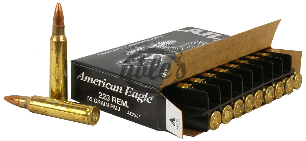 Federal American Eagle Rifle Ammunition AE223F, 223 Remington, Full Metal Jacket, 55 GR, 20 Rd/bx
