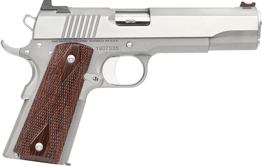 Dan Wesson 1911 Heritage Pistol 01858, 45 ACP, 5", Cocobolo Grips, Stainless Finish, 8 Rds