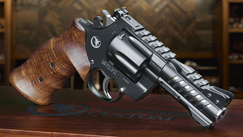 Nighthawk Korth NXR Revolver 0414, 44 Magnum, 4" , Turkish Walnut Grips, DLC Finish, 6 Rds