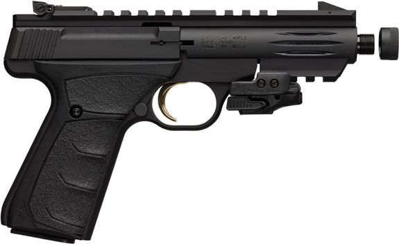 Browning Buck Mark Black Label Pistol 051545490, 22 LR, 4" Threaded, Black Overmold Grips, Matte Black Finish, 10 Rd