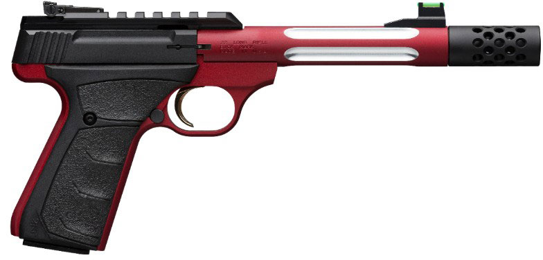 Browning Buck Mark Plus Lite Competition Pistol 051553490, 22 Long Rifle (LR), 5.5", Black Grips, Red Finish, 10 Rds