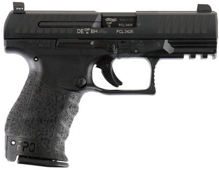 Walther PPQ M2 Pistol 2796066TNS, 9mm, 4 in, Tritium Night Sights, Polymer Grip, Black Finish, 15 Rd