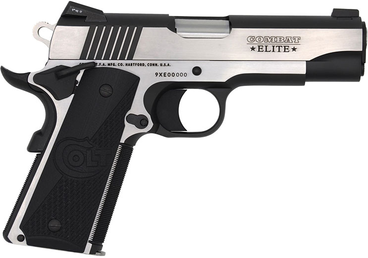 Colt Combat Elite Commander Pistol O4080CE, 45 ACP, 4.25", Black G10 Grips, Two-Tone Stainless Finish, 8 Rds