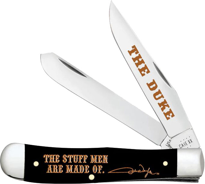 Case John Wayne Black Synthetic Trapper Pocket Knife (10715)