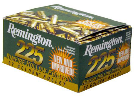 Remington Rimfire Ammunition 1622E, 22 Long Rifle, Plated Hollow Point (HP), 36 GR, 1280 fps, 225 Rd/bx