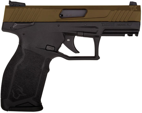 Taurus TX22 Pistol 1TX22141BB, 22 Long Rifle, 4.1", Black Polymer Grips, Burnt Bronze Finish, 16 Rds