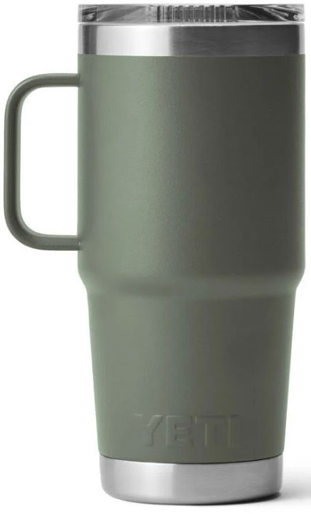 Yeti Rambler 20oz Travel Mug w/ StrongHold Lid (21071502436) Stainless Steel, Camp Green