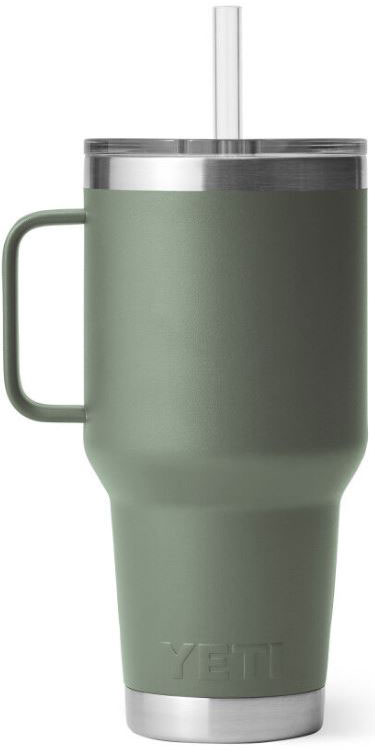 Yeti Rambler 35oz Travel Mug w/ Straw Lid (21071502440) Stainless Steel, Camp Green