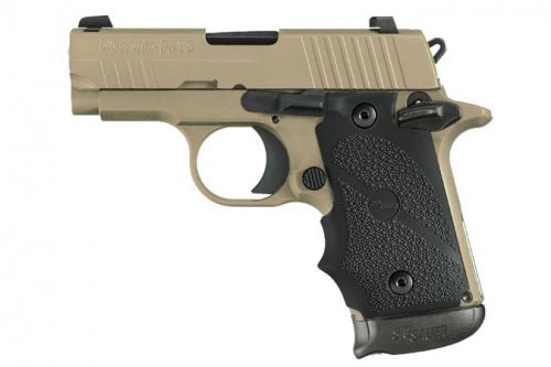 Sig P238 Scorpion Pistol 238380SCPNBRG, 380 ACP, Pistol 2.7 in, Black Rubber Grip, Dark Earth Finish, 7 Rd