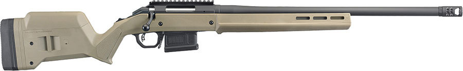 Ruger Hunter American Rifle 26998, 6.5 Creedmoor, 22 in, FDE Magpul Hunter American Stock, Matte Black Finish
