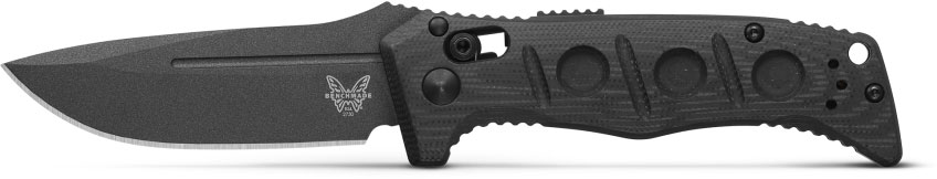 Benchmade Mini Auto Adamas Folding Knife w/Gray Plain Edge Stainless Steel Drop Point Blade (2730GY-1)