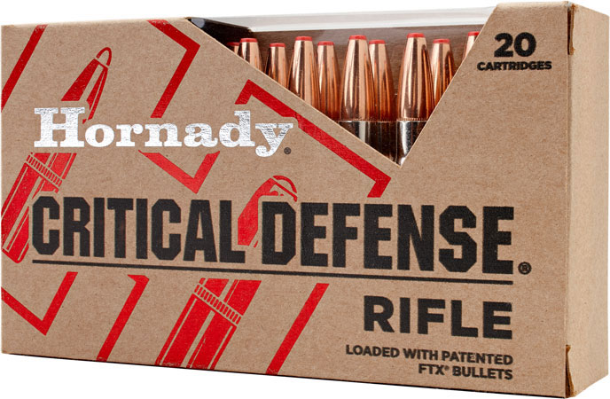Hornady Critical Defense Rifle Ammunition 80260, 223 Remington, FTX, 73 GR, 2790 fps, 20 Rds/bx
