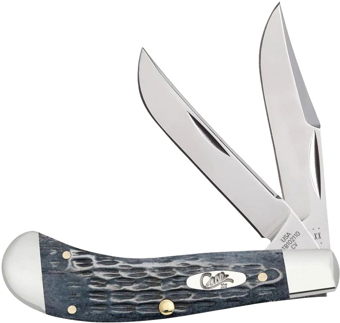 Case Pocket Worn Gray Bone Crandall Jig Saddlehorn Knife (58417)