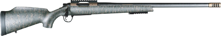 Christensen Arms Traverse Rifle 801-10029-00, 6.5 PRC, 24", Green w/ Black/Tan Webbing Carbon Fiber Stock, Burnt Bronze Finish