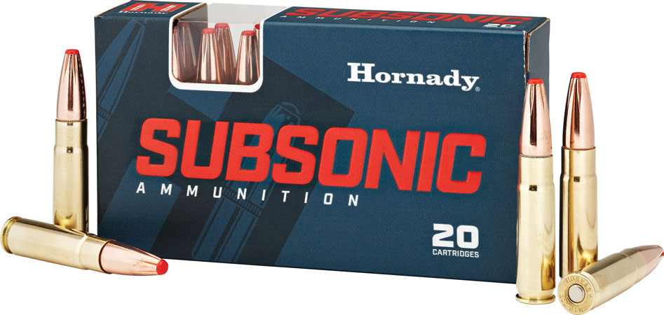 Hornady Sub-X Subsonic Rifle Ammunition 80877, 300 AAC Blackout, Sub-X, 190 GR, 1050 fps, 20 Rd/box
