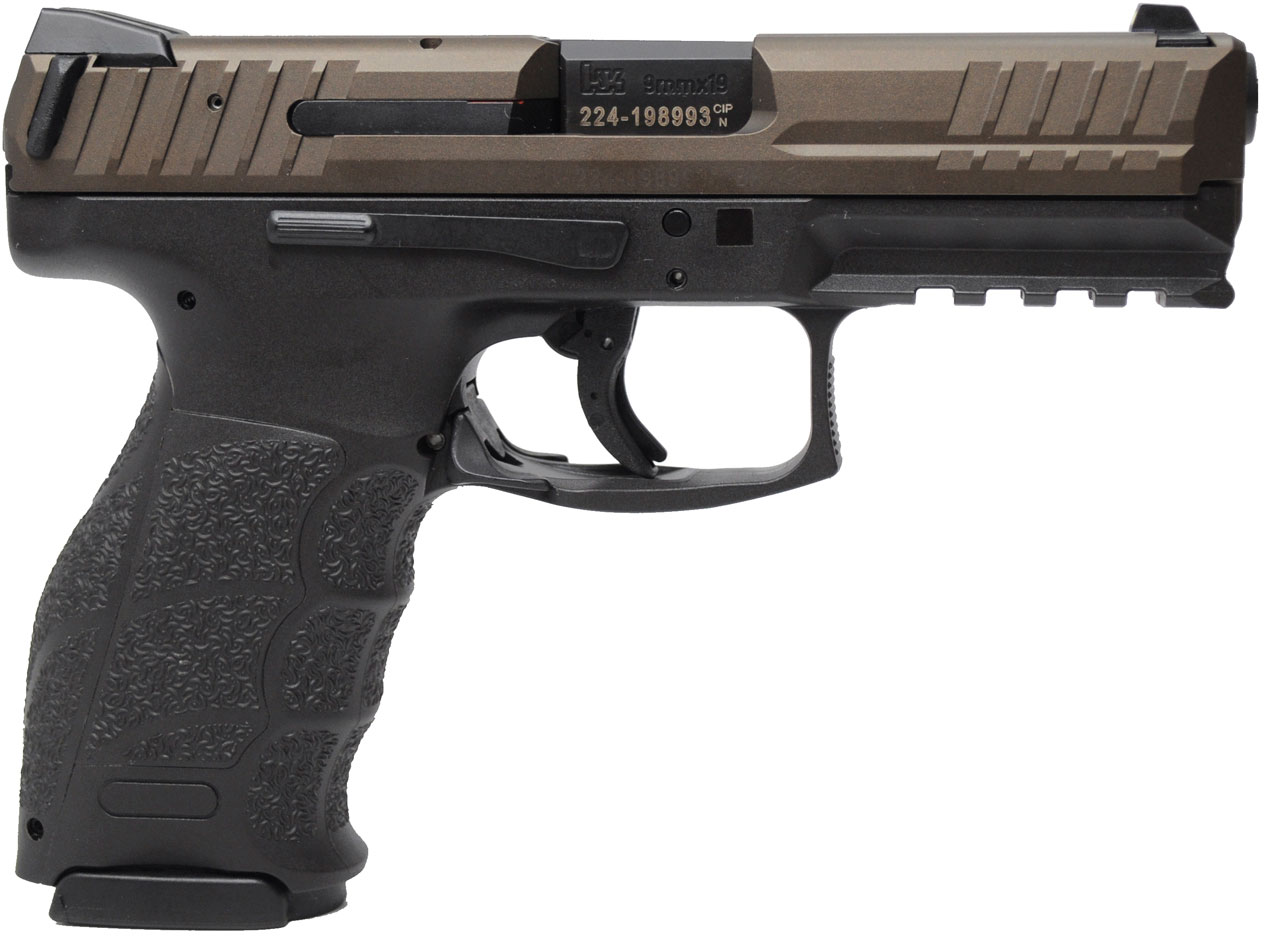 Heckler & Koch VP9 Striker Fired Pistol 8100137, 9mm, 4.09 In, Polymer Grip, Midnight Bronze Finish, 15 Rd, 3-Dot Sights