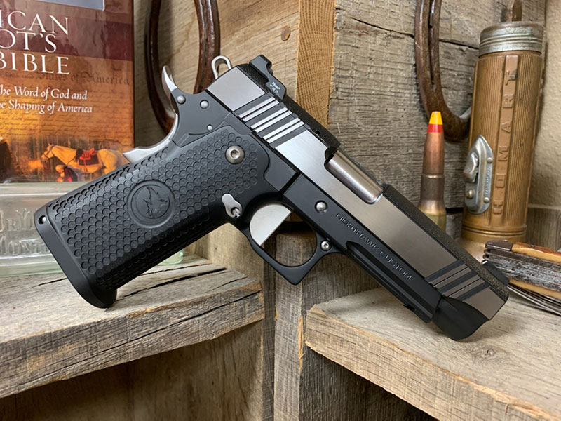 Nighthawk Bob Marvel Custom Pistol 9159DS, 9mm, 4.25", Black Grips, Black Cerakote Finish, Polished Flats, 17 Rds