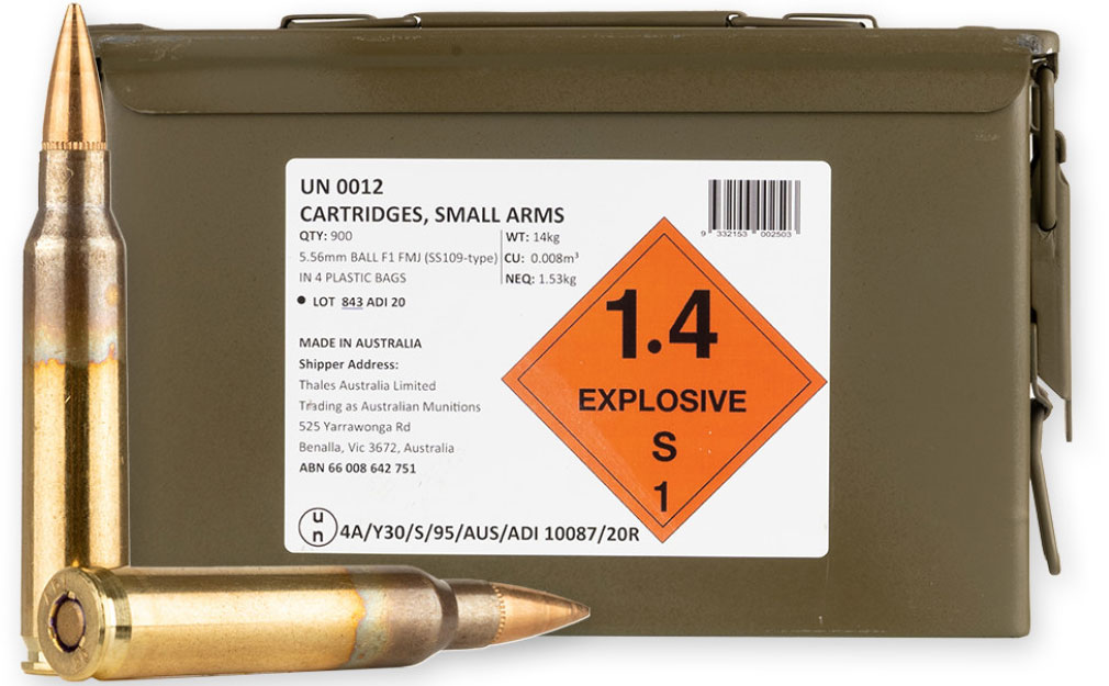 特別オファー ADI F1 Rifle Ammunition 9332153002503, 5.56mm NATO, FMJ ヨーロッパ