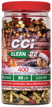 CCI Christmas Pack Rimfire Ammunition 946XMAS, 22 Long Rifle, Round Nose (RN), 40 GR, 1235 fps, 400 Rds
