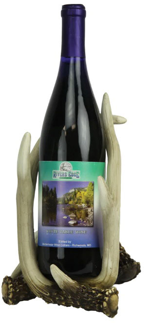 Rivers Edge Products Antler Wine Bottle Holder (982) Durable Polymer Resin Construction