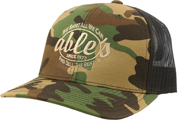 Able's Mesh Cap Army Camo, Black (ACACB)