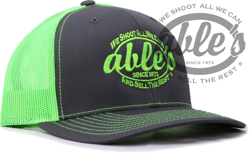 Able's Mesh Cap Charcoal, Neon Green (ACCNG)