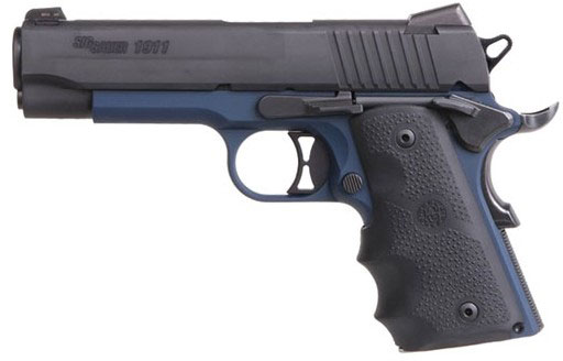 Sig 1911 C3 Pistol 1911CO45NBFC3, 45 ACP, 4.2 in, Black Rubber Grip, Navy Blue Finish, Night Sights, 7 Rd