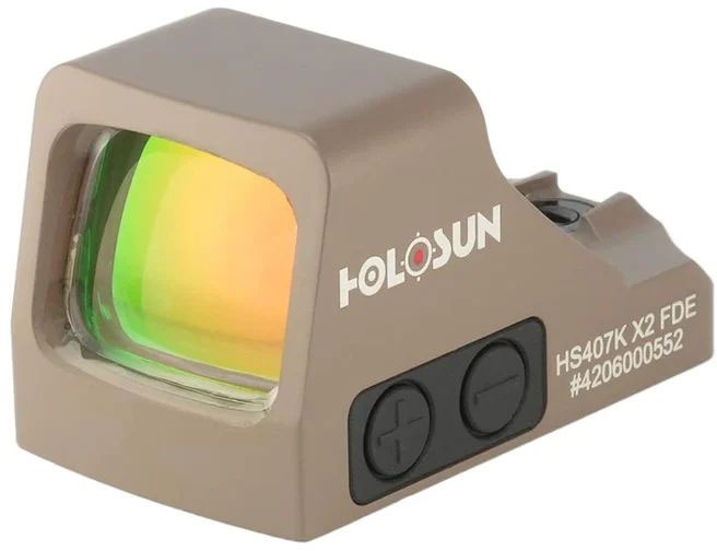 Holosun HS407K X2 Red Dot Scope HS407KX2FDE, 2x, FDE, 6 MOA Red Dot