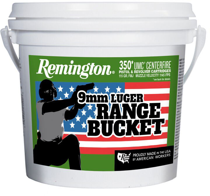 Remington UMC Handgun Ammunition L9MM3BC, 9mm, Metal Case (MC), 115 GR, 1145 fps, 350 Rd/bucket