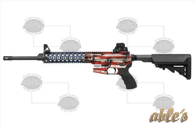 Lewis Machine LMT Defender 2000 AR-15 Rifle L7LB2FLAG, 5.56mm NATO, 16", US Flag Finish, 30 Rds