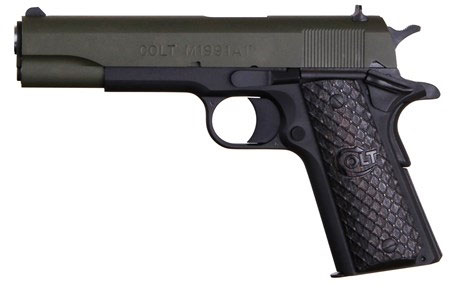 Colt 1991 Custom Government Pistol O1991TOD, 45 ACP, 5", Hex Colt Hardwood Grip, OD Green Cerakote Finish, 7 Rd