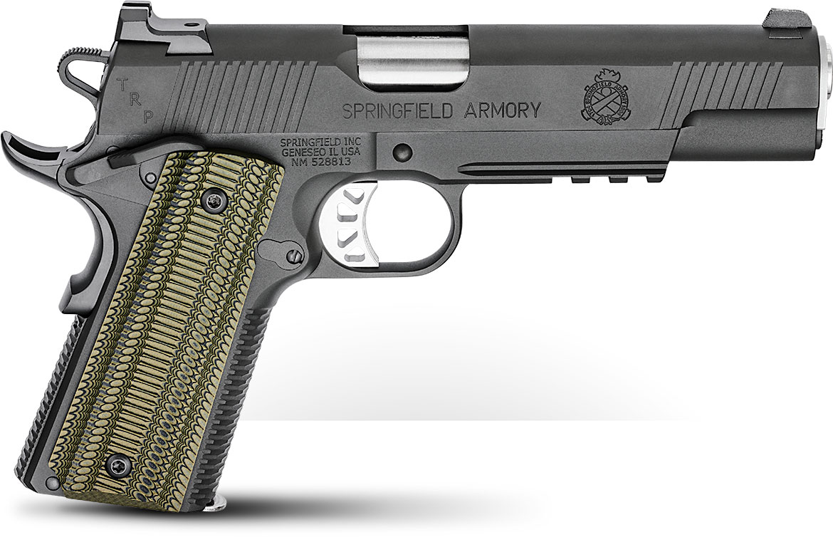 Springfield TRP Operator Pistol PC9510L18, 10mm, 5", VZ Alien DIrty Olive G-10 Grip, Black(Armory Kote) Finish, Tactical Rear 3 Dot Tritium Sights, 8 Rd