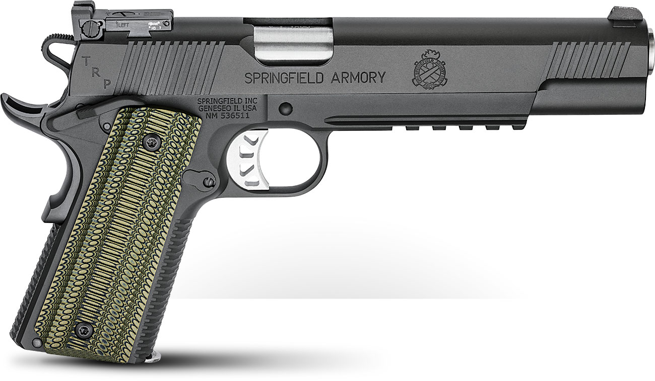 Springfield TRP Operator Pistol PC9610L18, 10mm, 6", VZ Alien DIrty Olive G-10 Grip, Black(Armory Kote) Finish, Tactical Rear 3 Dot Tritium Sights, 8 Rd