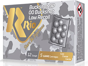 Rio Royal Buck Shotshells RB129, 12 Gauge, 2-3/4", 1345 fps, #00 Buckshot, 5 Rd/Bx