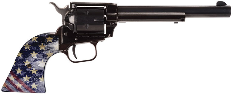 Heritage Rough Rider US Flag Revolver RR22B6US01, 22 LR, 6.5", US Flag Grip, Blue Finish, 6 Rd
