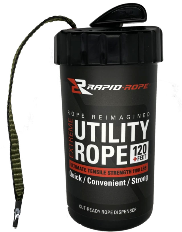 Rapid Rope Canister Extreme Utility Rope, 120 Feet, 1100 Lb Tensile Strength, OD Green (RRCODG6027)