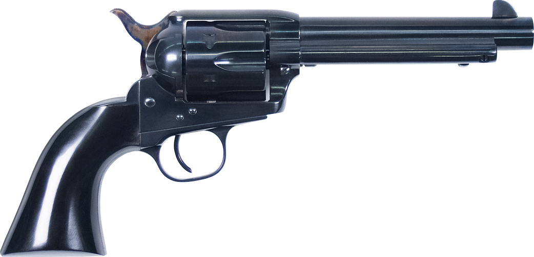 Uberti 1873 Cattleman Outlaws & Lawmen Jesse James Revolver U356715, 45 Long Colt, 5.5", Bison Horn Grip, Black Finish