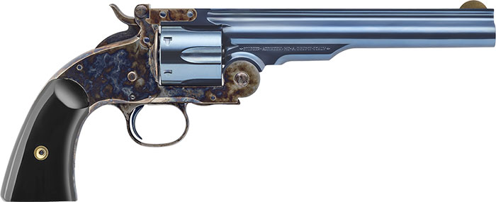Uberti 1873 Cattleman Outlaws & Lawmen Hardin Revolver U356720, 45 Long Colt, 7", Buffalo Horn Grip, Blue Steel Finish