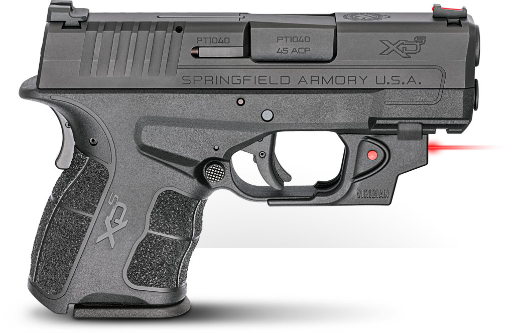 Springfield XDS Mod 2 Compact Pistol w/Viridian Laser XDSG93345BVR, 45 ACP, 3.3 in, Black Polymer Grip, Black Finish, 5 Rd