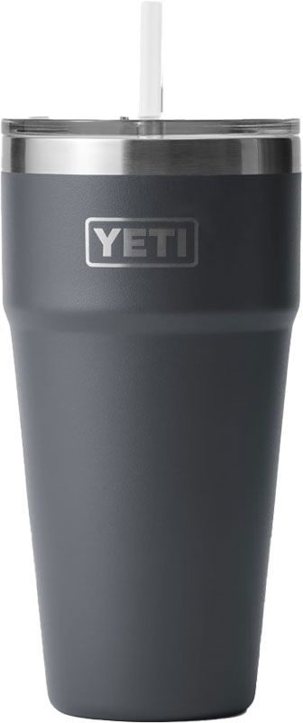 Yeti Rambler 26 oz Stackable Cup w/ Straw Lid (21071501189) Stainless Steel, Charcoal