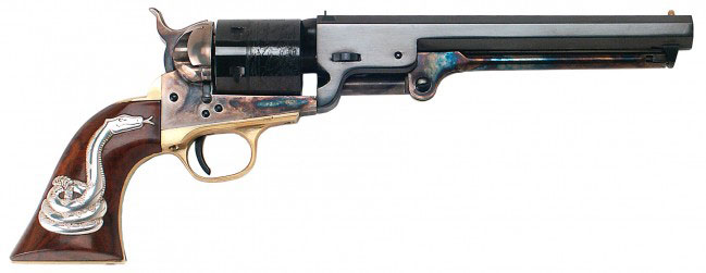 Cimarron 1871 Man with No Name Single Action Revolver CA9081SSI01, 38 Special, 7.5", Case Hardened, Wood Grip