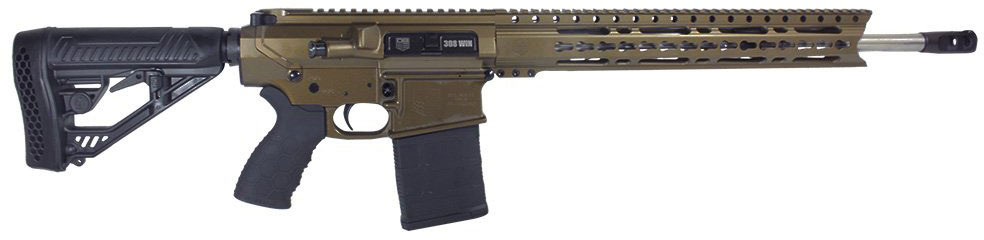 Diamondback DB10 Rifle DB10ELBB, 308 Winchester, 18", Adaptive Tactical Black Stock, Burnt Bronze Finish, 20 Rd