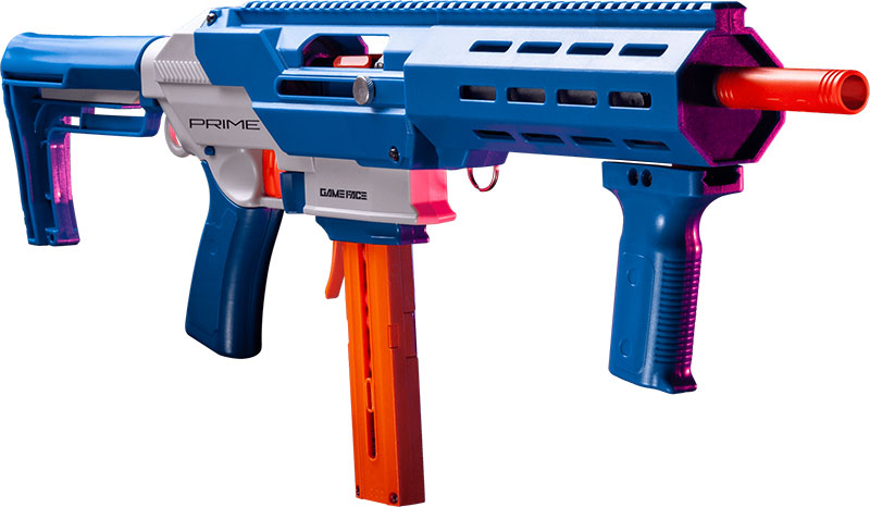 Game Face PRIME Spring-Powered Foam Dart Blaster, 15 Rds, Blue (GFJBB)