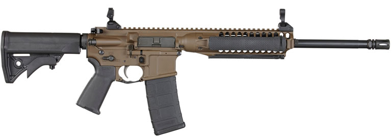 LWRC Individual Carbine A2 ICA2R5PBC16, 5.56mm NATO, 16.1 in, LWRC Compact Stock, Cerakote Patriot Brown Finish