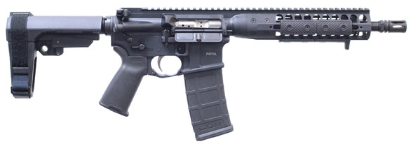 LWRC IC Direct Impingement Pistol ICDIP5PG10SBA3, 223 Remington/5.56mm NATO, 10 in, SBA3 Brace, Tungsten Finish, 30 Rd