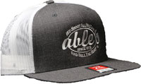 Able's Flat Bill Mesh Cap Heather Charcoal, White (ACHCW)