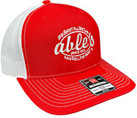 Able's Mesh Cap Red, White Mesh (ACRW)
