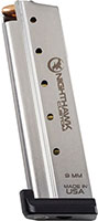 Nighthawk Custom 1911 Magazine, 9mm, Government, Stainless, Aluminum Base Pad, 10 Rds (MG0055)